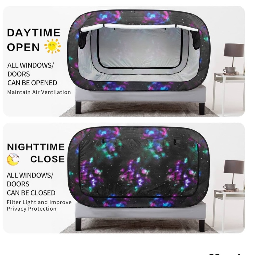 COPY - Privacy pop twin size bed tent.  Brand new with tags